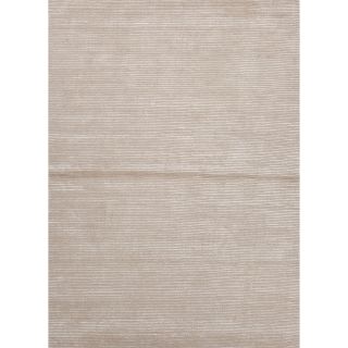 Hand loomed Beige Wool/ Silk Rug (5 X 8)