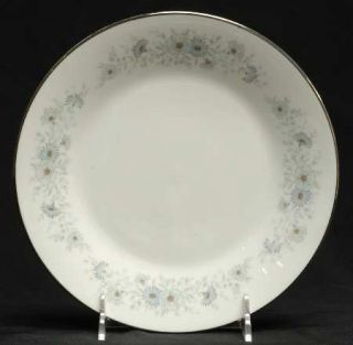 Noritake Inverness Salad Plate, Fine China Dinnerware   Blue Flowers,Gray Leaves