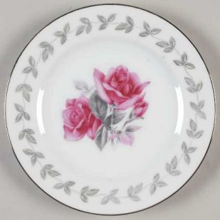 Hira China American Rose Bread & Butter Plate, Fine China Dinnerware   Pink Rose
