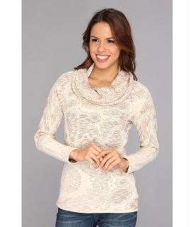 NIC+ZOE Apres Scarf Top Womens Long Sleeve Pullover (White)