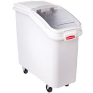 Rubbermaid ProSave Ingredient Mobile Bin   3 1/2 cu ft, White Base/Clear Lid
