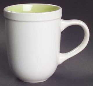 Gibson Designs Color Oasis Green Mug, Fine China Dinnerware   Green In, White Ou
