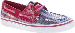 Girls Sperry Top Sider Bahama   Pink/Purple Plaid Twill/Sparkle Casual Shoes