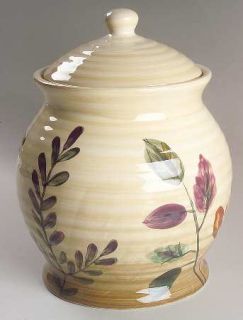 Home Trends Shadowwood Large Canister, Fine China Dinnerware   Leaves & Flowers