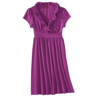 Merona Womens Cap Sleeve Ruffle Dress   Hipster Violet   XS