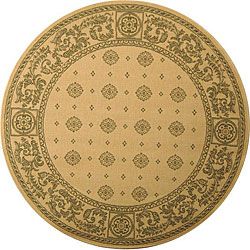 Indoor/ Outdoor Beaches Natural/ Olive Rug (53 Round) (IvoryPattern GeometricMeasures 0.25 inch thickTip We recommend the use of a non skid pad to keep the rug in place on smooth surfaces.All rug sizes are approximate. Due to the difference of monitor c