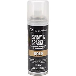 Spray and Sparkle Gold Glitter Spray (GoldAcid freeAvailable in a 4.2 ounce aerosol spray can WARNING Contents under pressure and extremely flammable. )