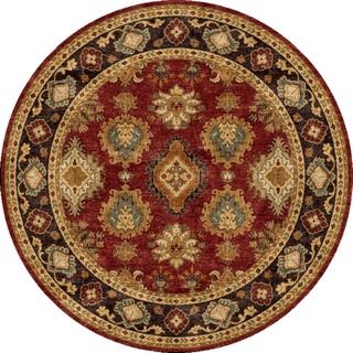 Hand made Oriental Pattern Red/ Brown Wool Rug (8x8)