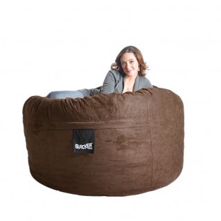 Chocolate Brown Microfiber And Foam 5 foot Bean Bag (Chocolate BrownMaterials Durafoam foam blend, microfiber outer cover, cotton/poly inner linerStyle RoundWeight 55 poundsDimensions 60 inches x 60 inches x 34 inches Fill Durafoam blendClosure Zipp