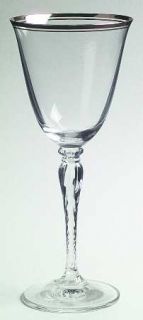 Oscar de la Renta Lafayette Gold Water Goblet   Clear, Twisted Stem Gold Trim &