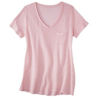 Mossimo Womens Plus Size Short Sleeve Draped Tee   Pink X
