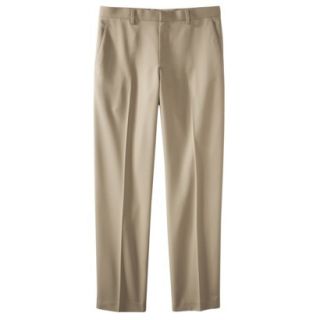 Mens Tailored Fit Herringbone Microfiber Pants   Khaki 42x32