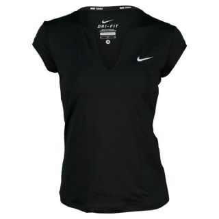 Nike Women`s Pure Tennis Top Black/Silver Small Black