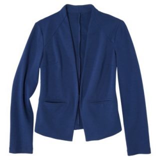 Merona Womens Ponte Collarless Jacket   Waterloo Blue   S