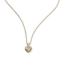 David Yurman Childs Sterling Silver & 18K Yellow Gold Heart Necklace   No Color