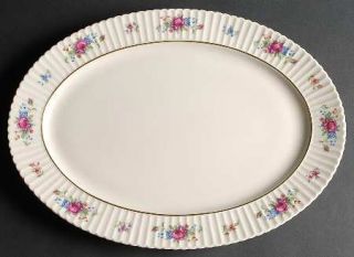 Lenox China Pavlova 17 Oval Serving Platter, Fine China Dinnerware   Ribbed, Pi