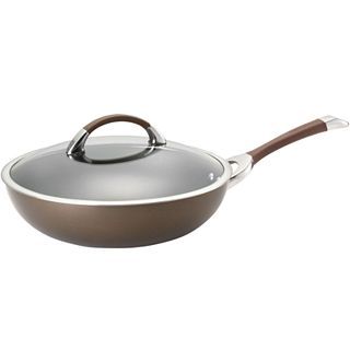 Circulon Symmetry 12 Hard Anodized Covered Essential Pan, Chocolate