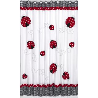 Polka Dot Ladybug Kids Shower Curtain (Red/ black/ whiteMaterials 100 percent cotton Dimensions 72 inches wide x 72 inches longCare instructions Machine washableShower hooks and liner not includedThe digital images we display have the most accurate col