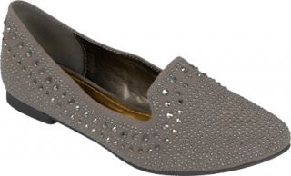 Womens Journee Collection Round Toe Stud Accent Ballet Flats   Grey Ornamented