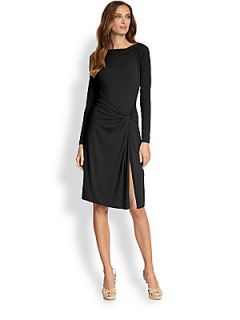 Armani Collezioni Matte Jersey Twist Dress   Black