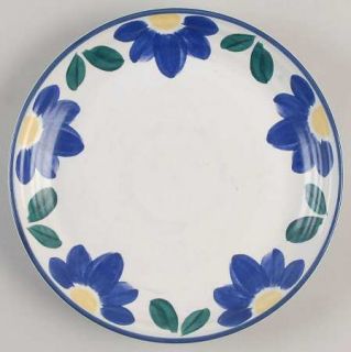 International Blue Napoli Salad Plate, Fine China Dinnerware   Yellow & Blue Flo