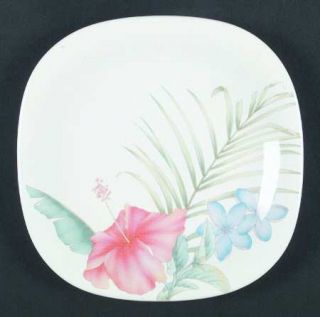 Studio Nova Tropical Splendor Salad Plate, Fine China Dinnerware   Pink & Blue E