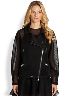 DKNY Illusion Motorcycle Jacket   Black