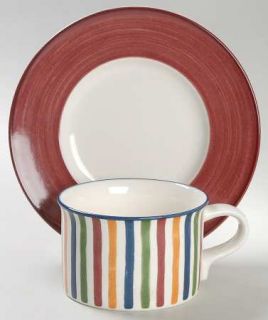Mikasa Harmony Red Flat Cup & Saucer Set, Fine China Dinnerware   Laurie Gates,R