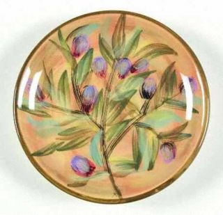 Golden Olives Sauce Dip, Fine China Dinnerware   Green/Purple Olive Trees, Brown