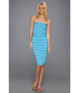 Michael Stars Cleo Island Stripe Strapless Dress Womens Dress (Blue)