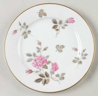 Noritake 5475 Salad Plate, Fine China Dinnerware   Pink Roses,Gray/Gold/Brown Le