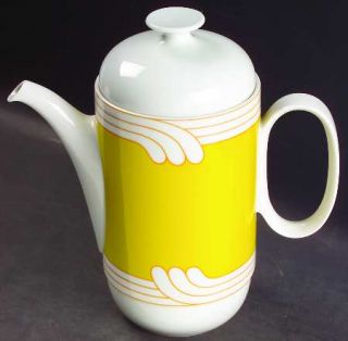Rosenthal   Continental Exotic Yellow Coffee Pot & Lid, Fine China Dinnerware  