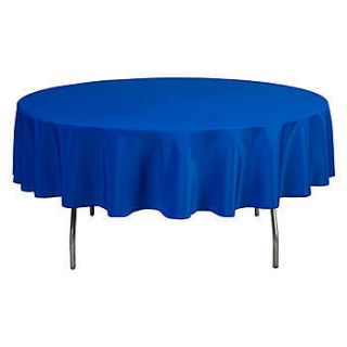 True Blue Round Polyester Tablecloth