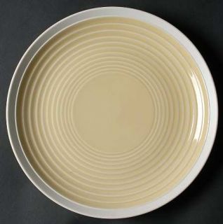Sango Rio Yellow Dinner Plate, Fine China Dinnerware   Yellow/White Edge,Embosse