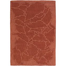 Hand tufted Mandara Floral Red New Zealand Wool Rug (7 X 10)