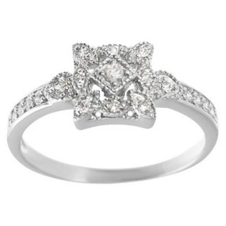 Tressa Collection Sterling Silver Cubic Zirconia Vintage Bridal Ring   Silver 9