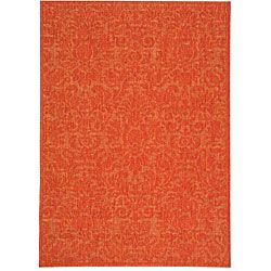 Indoor/ Outdoor St. Barts Red Rug (4 X 57) (RedPattern FloralMeasures 0.25 inch thickTip We recommend the use of a non skid pad to keep the rug in place on smooth surfaces.All rug sizes are approximate. Due to the difference of monitor colors, some rug 