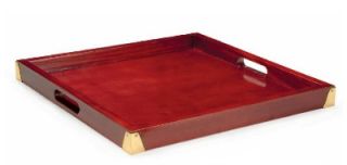 GET Square Wood Room Service Tray, 21 x 21 x 2 in, Mahogany