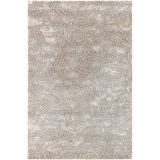 Hand knotted Ban Grey Semi worsted New Zealand Wool Contemporary Abstract Rug (8x11)