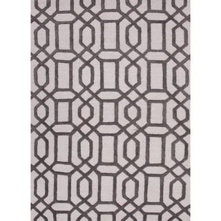 Contemporary Hand tufted Modern Geometric Wool/silk Rug (36 X 56)