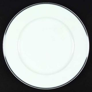 Mikasa Sorbonne Dinner Plate, Fine China Dinnerware   Black/Gray Band On Edge,Ri