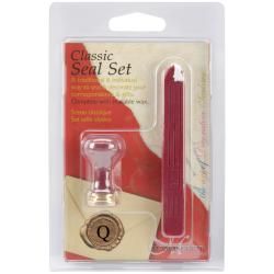 Classic Ceramic Initial Seal and Red Traditional Wax Set q