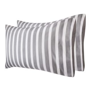 Room Essentials Easy Care Pillowcase Set   Gray Stripes (King)