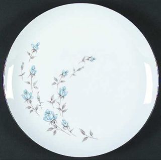 Japan China Delphine Dinner Plate, Fine China Dinnerware   Blue Roses,Brown Leav