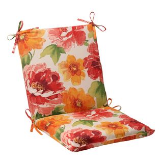Pillow Perfect Outdoor Primro Orange Chair Cushion (Orange/red/greenClosure Sewn seam UV protection Yes Weather resistant Yes Care instructions Spot clean or hand wash fabric with mild detergent Dimensions (Seat Portion) 16.5 inches long x 18 inches 