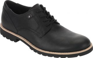 Mens Rockport Ledge Hill Plaintoe   Black Tumbled Leather Casual Shoes