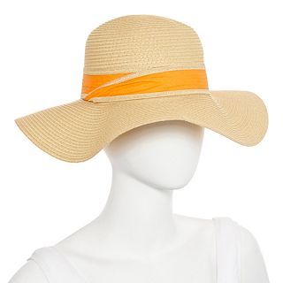 Mixit Straw Floppy Hat, Orange, Womens