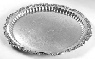 Wallace Baroque (Silverplate,Hollowware,Older) 4 Toed Round Tray   Silverplate,H