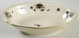 Royal Tettau Violet (Gold Trim) 9 Oval Vegetable Bowl, Fine China Dinnerware  