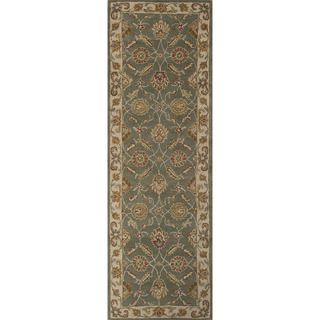 Hand tufted Traditional Oriental Pattern Green Rug (4 X 16)